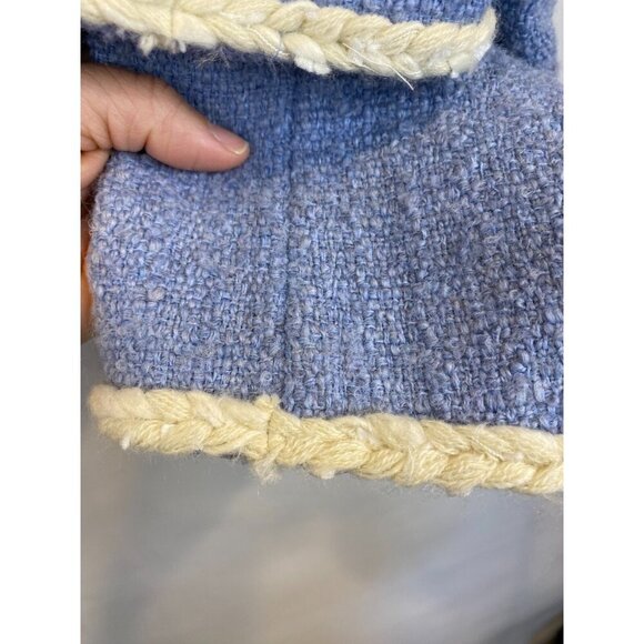 J. Crew Lousia Lady Jacket Cropped Pale Blue Maritime Tweed BJ987 Size 16 - Picture 8 of 14